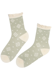LEONELLA rohelised mustrilised sokid | Sokisahtel