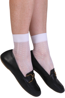 Белые тонкие носки в горошек LIINA | Sokisahtel