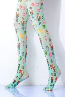LONDON print tights with a colourful pattern