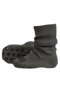 LONDON green cotton socks for babies, equipped with non-slip dots.