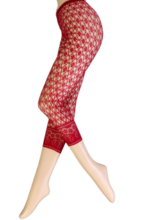 MACRAME red leggings with a fishnet pattern | Sokisahtel