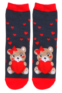 MADLE dark blue cotton socks with a bear | Sokisahtel