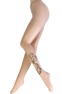 MAGDA beige print pattern tights