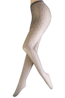 MALEA grey fishnet pattern tights | Sokisahtel