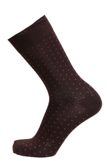 Костюмные носки из вискозы коричневого цвета с узором в мелкую крапинку MARCO | Sokisahtel