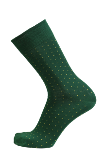 Костюмные носки из вискозы зелёного цвета с узором в мелкую крапинку MARCO | Sokisahtel