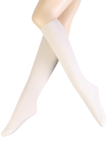 MARIPOSA creamy white knee-highs