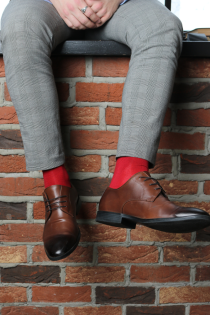 Костюмные носки из вискозы алого цвета в лаконичном стиле MARLON | Sokisahtel
