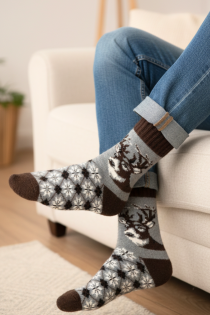 MARU villased pruuni mustriga soojad sokid | Sokisahtel