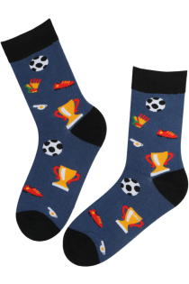 MATEO blue cotton socks for football-lovers | Sokisahtel