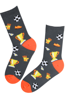 MATEO grey cotton socks for a football fan | Sokisahtel