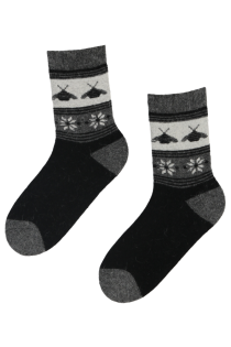 MAYA black warm angora wool socks | Sokisahtel