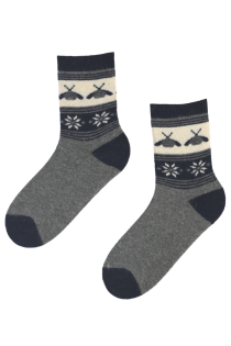 MAYA dark blue warm angora wool socks | Sokisahtel