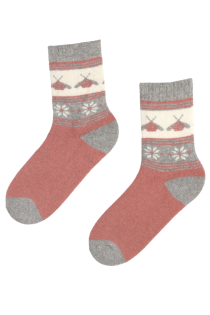 MAYA pink warm angora wool socks | Sokisahtel