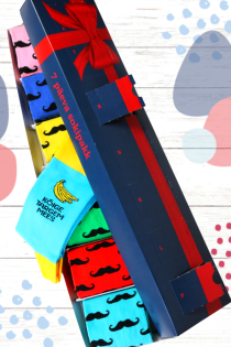MEN'S DAY sock pack with 7 mustache socks for every day of the week