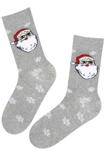 MICK light gray cotton Christmas socks for men | Sokisahtel