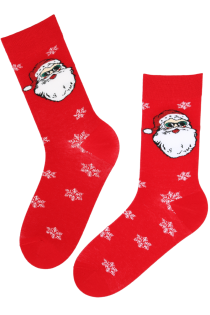 Хлопковые носки красного цвета в Рождественской тематике MICK | Sokisahtel