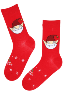 MICK red cotton Santa Claus socks for men | Sokisahtel