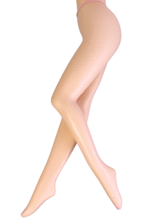 MACROLOSANGE light pink sparkly fishnet tights | Sokisahtel