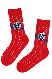 MIKAEL red cotton socks with goats | Sokisahtel