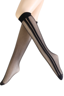 MILANI black fishnet pattern knee-highs 