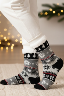 MONALI grey warm Christmas socks | Sokisahtel