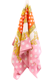 Шейный платок светло-розового цвета с шёлком и винтажным узором MONZA | Sokisahtel