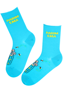 MOONI blue Mother's Day socks with bees 
