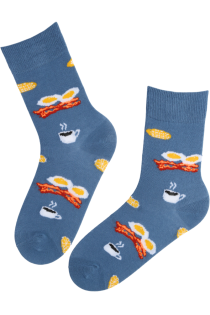 MORNING blue cotton breakfast socks | Sokisahtel