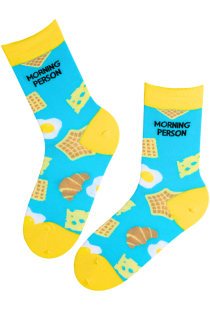 MORNING PERSON blue cotton socks  