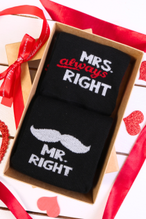 MR. ja MRS. RIGHT sõbrapäeva kinkekarp 2 sokipaariga