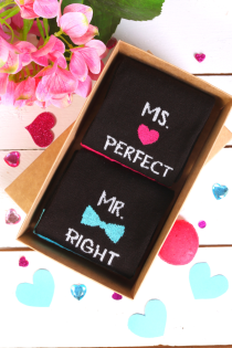 Подарочный набор на День друга из 2 пар ярких носков для идеальной пары Ms&Mr PERFECT | Sokisahtel