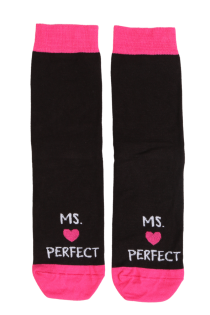Носки розово-чёрного цвета с самоутверждающей надписью на День друга MS PERFECT | Sokisahtel
