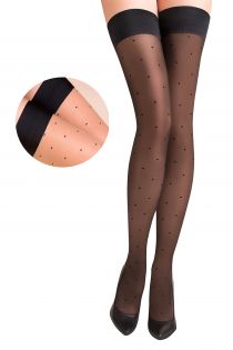 PUNTINA 20DEN beige hold ups with black dots | Sokisahtel