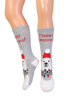 NICHOLAS gray polar bear socks for children | Sokisahtel