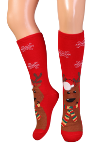 NICHOLAS red reindeer socks for kids | Sokisahtel