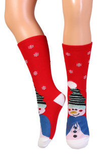 NICHOLAS red snowman socks for kids | Sokisahtel
