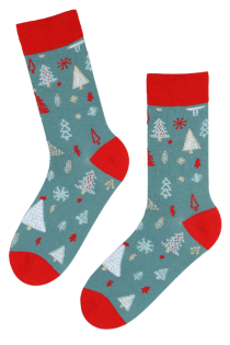 NICOLAS cotton socks with fir trees | Sokisahtel