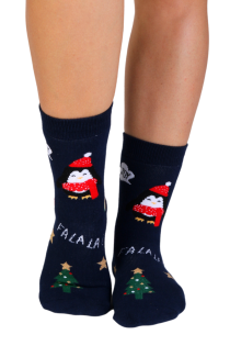 NOELLA blue Christmas socks for women | Sokisahtel