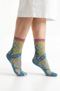 Pierre Mantoux ODALISQUE abstraktse mustri ning sädelusega sokid | Sokisahtel