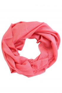 Alpaca wool and silk coral-pink shawl | Sokisahtel