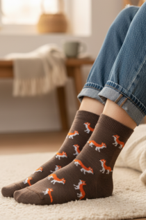 OLD FOX pruunid meriinovillased rebastega sokid -36-40 | Sokisahtel