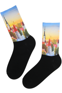OLD TOWN print pattern socks | Sokisahtel