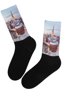 OLD TOWN WINTER print pattern socks