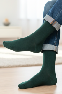 OLEV dark green socks with a comfortable edge for men | Sokisahtel