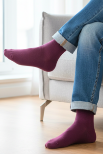 OLEV purple socks with a comfortable edge for men | Sokisahtel