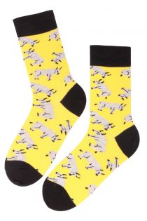 Хлопковые носки желтого цвета с изображением металлического быка для мужчин и женщин OX 2021 | Sokisahtel