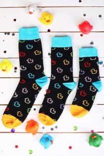 Подарочный набор с 3 парами милых носков черного цвета для всей семьи PARDIRALLI (утиное ралли) | Sokisahtel