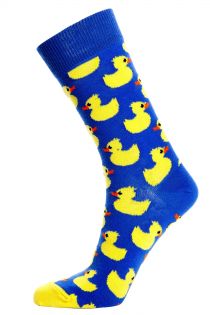 Женские хлопковые носки синего цвета с желтыми уточками PARDIRALLI | Sokisahtel
