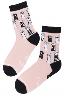 Женские хлопковые носки нежно-розового цвета PAWS UP | Sokisahtel